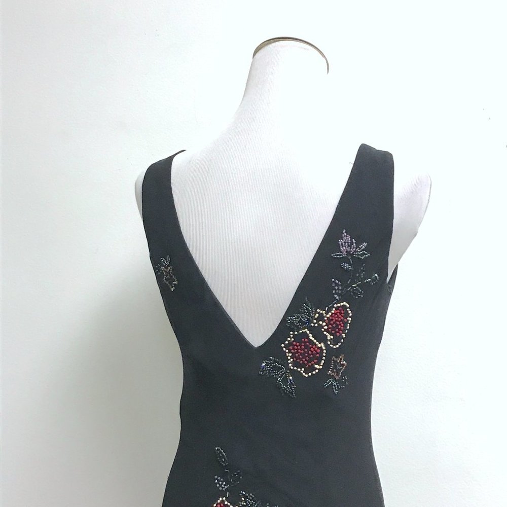 Sue Wong beaded silk long maxi evening dress floral embellished 8 party - Picture 9 of 10